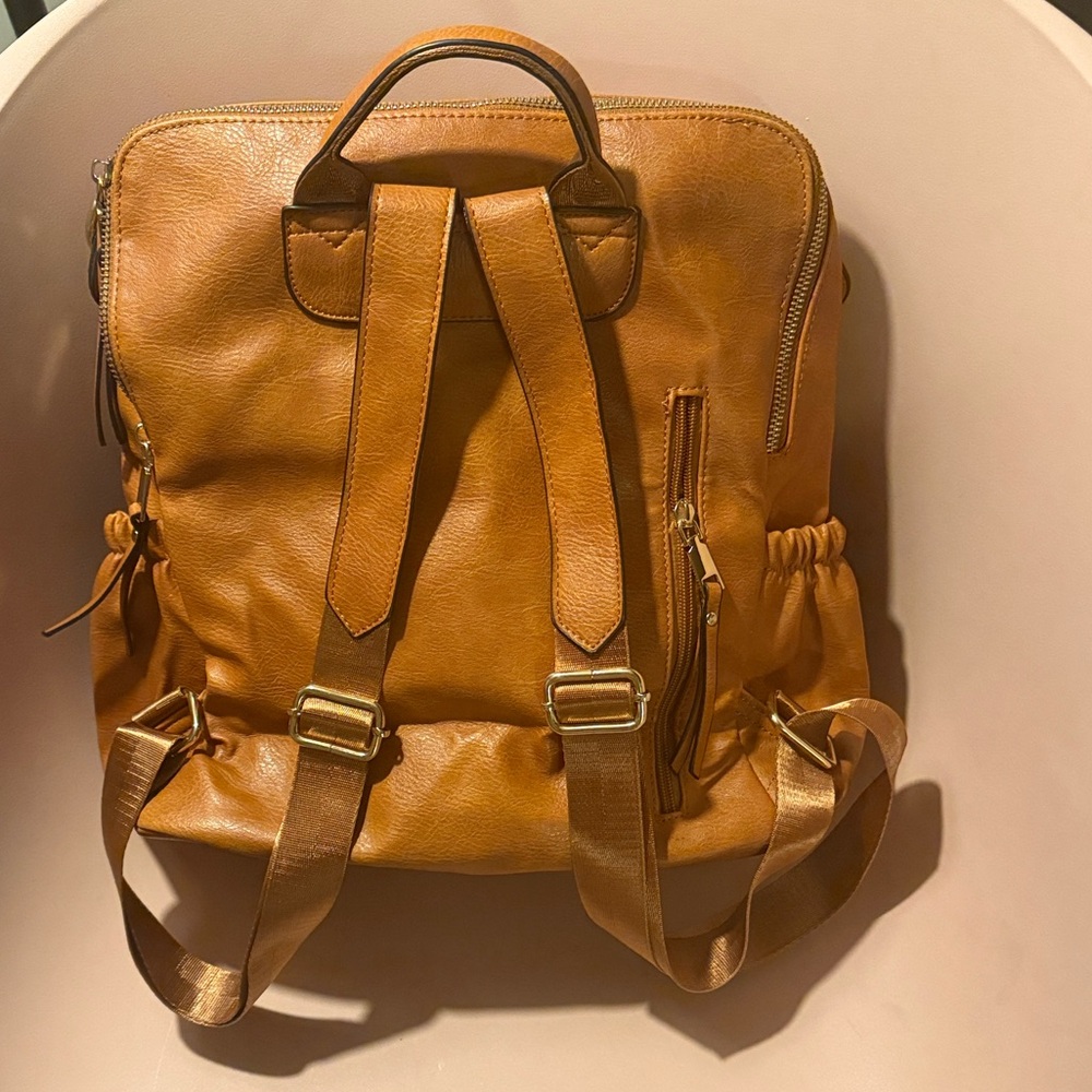 Tan Leather Backpack - Picture 2 of 5